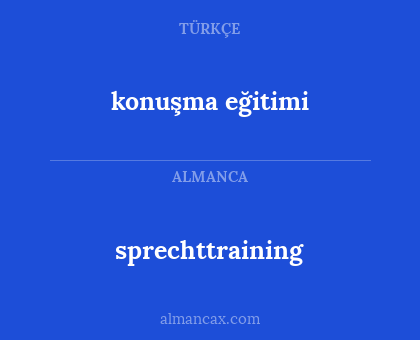 konuşma eğitimi - sprechttraining