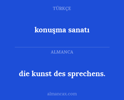 die kunst des sprechens. - konuşma sanatı