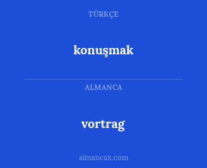konuşmak - vortrag