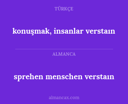 konuşmak, insanlar verstaın - sprehen menschen verstaın