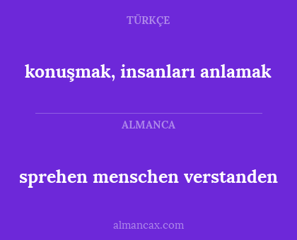 sprehen menschen verstanden - konuşmak, insanları anlamak