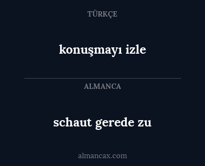 schaut gerede zu - konuşmayı izle