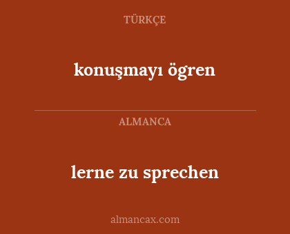 lerne zu sprechen - konuşmayı ögren