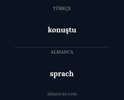 konuştu - sprach