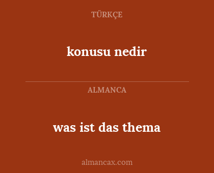 konusu nedir - was ist das thema