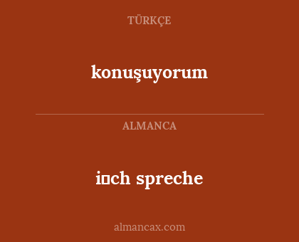 konuşuyorum - i̇ch spreche