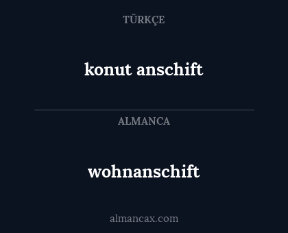 konut anschift - wohnanschift