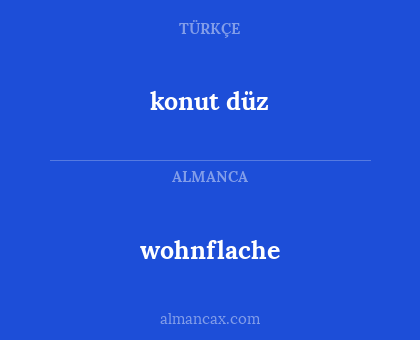 wohnflache - konut düz