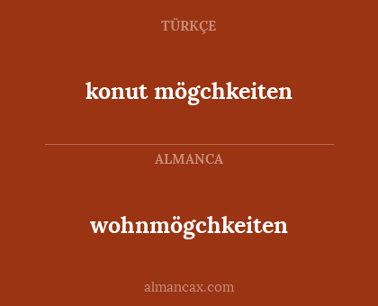 konut mögchkeiten - wohnmögchkeiten