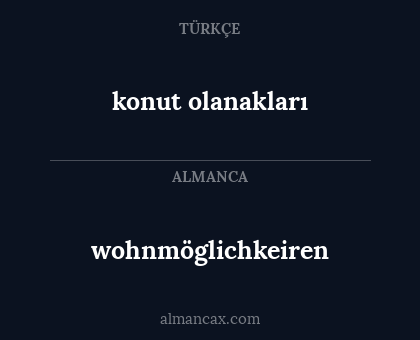 konut olanakları - wohnmöglichkeiren