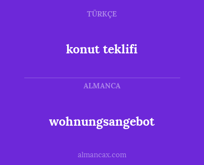 wohnungsangebot - konut teklifi