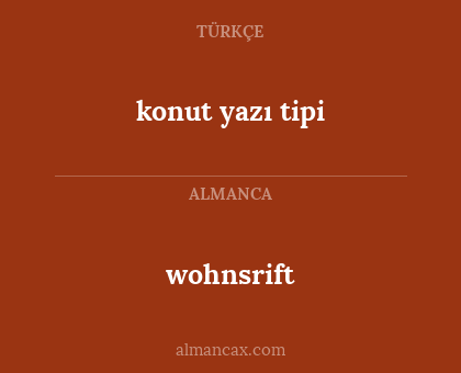 wohnsrift - konut yazı tipi