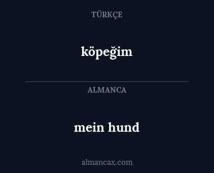 köpeğim - mein hund