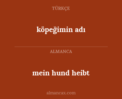 köpeğimin adı - mein hund heibt