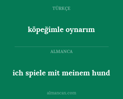 ich spiele mit meinem hund - köpeğimle oynarım