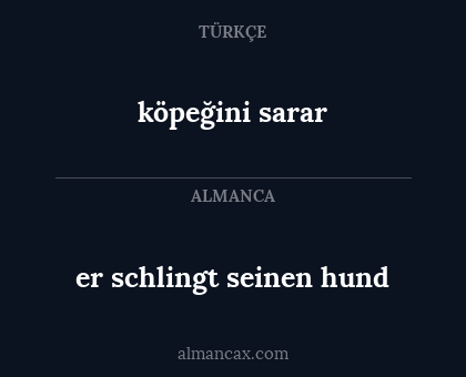 er schlingt seinen hund - köpeğini sarar
