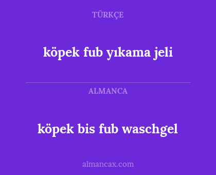 köpek bis fub waschgel - köpek fub yıkama jeli