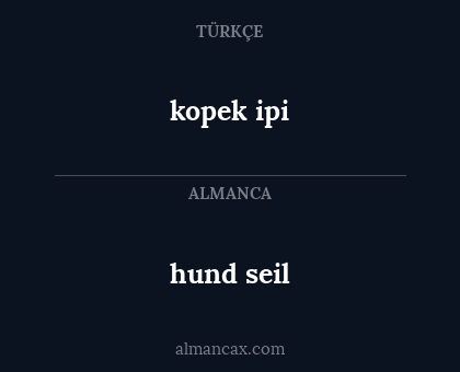 hund seil - kopek ipi