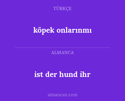 köpek onlarınmı - ist der hund ihr