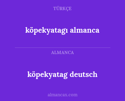 köpekyatag deutsch - köpekyatagı almanca