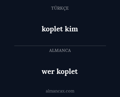 wer koplet - koplet kim
