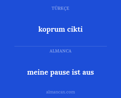 meine pause ist aus - koprum cikti
