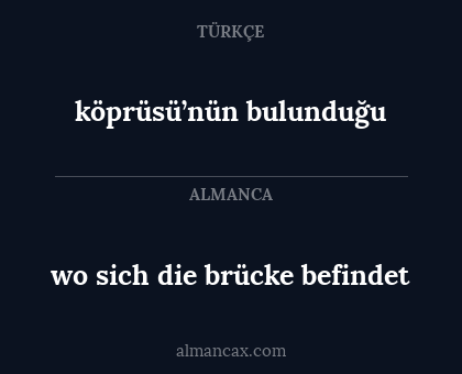 wo sich die brücke befindet - köprüsü’nün bulunduğu