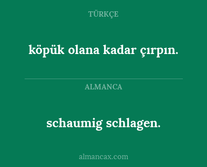schaumig schlagen. - köpük olana kadar çırpın.