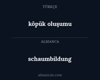 köpük oluşumu - schaumbildung