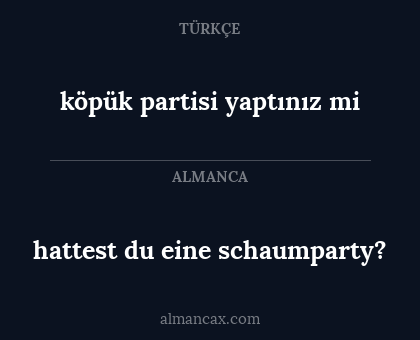 köpük partisi yaptınız mi - hattest du eine schaumparty?