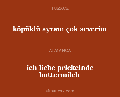 köpüklü ayranı çok severim - ich liebe prickelnde buttermilch