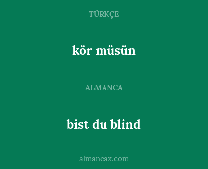 bist du blind - kör müsün