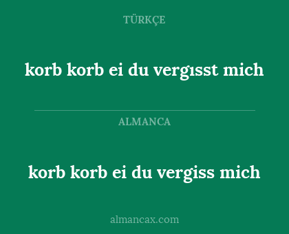 korb korb ei du vergısst mich - korb korb ei du vergiss mich