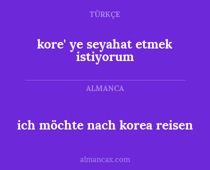 kore' ye seyahat etmek istiyorum - ich möchte nach korea reisen