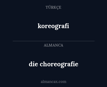 die choreografie - koreografi