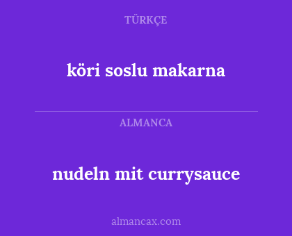 nudeln mit currysauce - köri soslu makarna