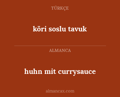 köri soslu tavuk - huhn mit currysauce