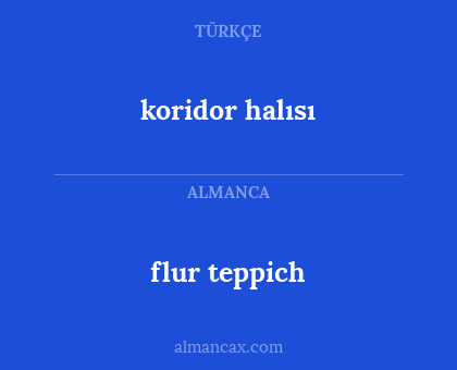 flur teppich - koridor halısı