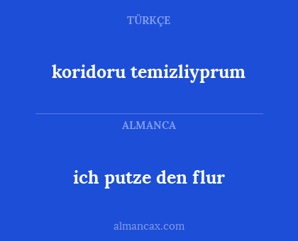 ich putze den flur - koridoru temizliyprum
