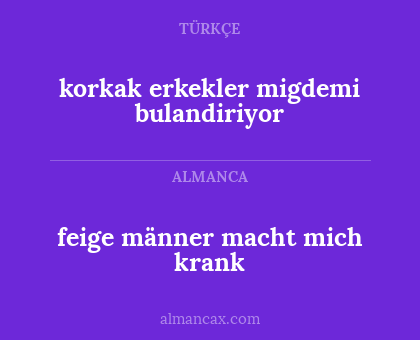 feige männer macht mich krank - korkak erkekler migdemi bulandiriyor