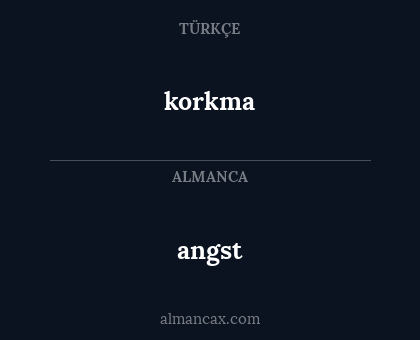 angst - korkma