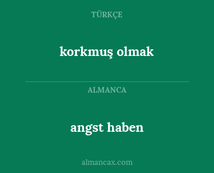 korkmuş olmak - angst haben