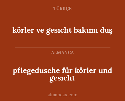 körler ve gesıcht bakımı duş - pflegedusche für körler und gesıcht