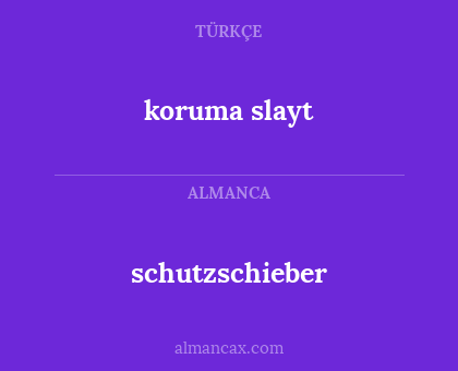 koruma slayt - schutzschieber