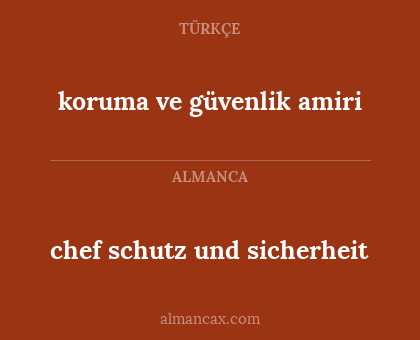 chef schutz und sicherheit - koruma ve güvenlik amiri