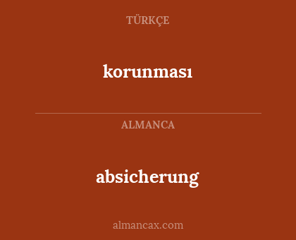 korunması - absicherung