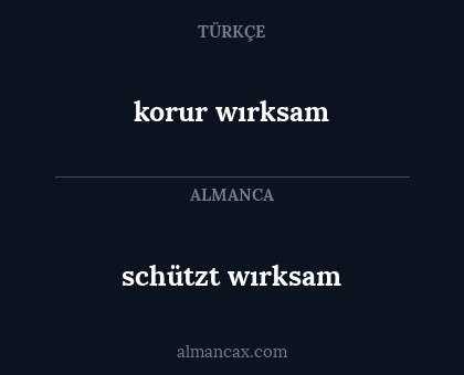 schützt wırksam - korur wırksam