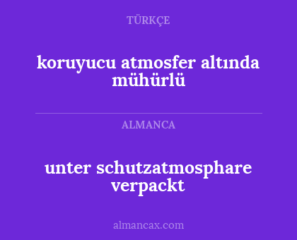 koruyucu atmosfer altında mühürlü - unter schutzatmosphare verpackt