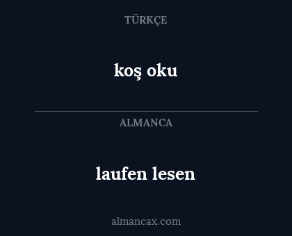 koş oku - laufen lesen