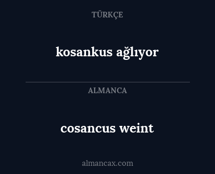 kosankus ağlıyor - cosancus weint